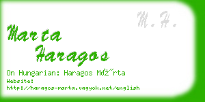 marta haragos business card